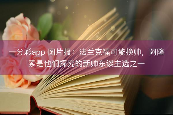 一分彩app 图片报：法兰克福可能换帅，阿隆索是他们探究的新帅东谈主选之一