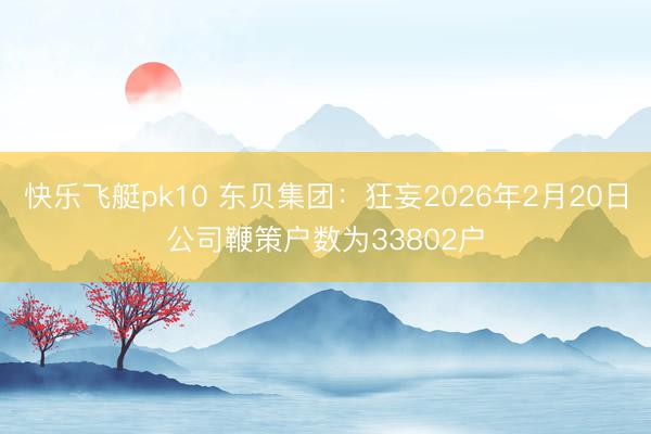 快乐飞艇pk10 东贝集团:狂妄2026年2月20日公司鞭策户数为33802户